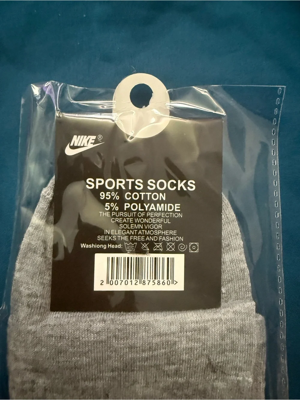 Nike Grey Crew Socks with Black Swoosh